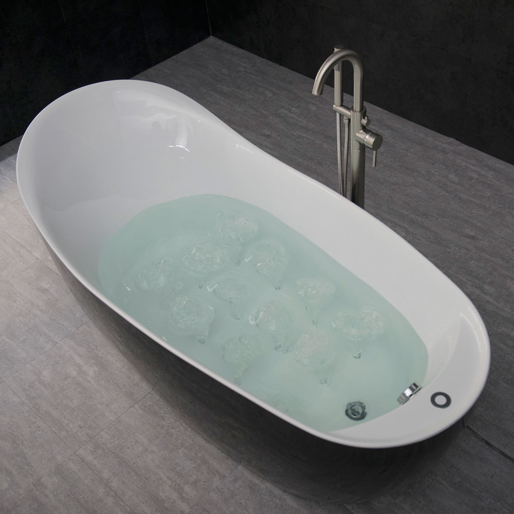 ᐅ【WOODBRIDGE BTS1607/B0031 67" Air Bubble Freestanding Bathtub with