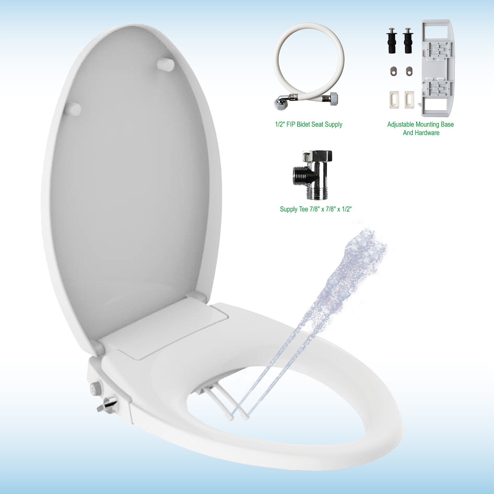 ᐅ【WOODBRIDGE Elongated Bidet SeatNo Electricity Bidet Toilet Seat with
