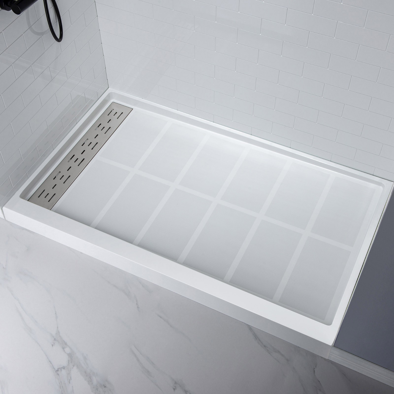 ᐅ【WOODBRIDGE SWP6032961SUH Solid Surface 3Panel Shower Wall Kit, 32in L x 60in W x 96in H