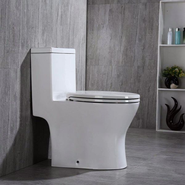  WOODBRIDGEBath T-0031 WOODBRIDGE T-0031 Short Compact Tiny One Piece Toilet with Soft Closing Seat, Small Toilet_10880