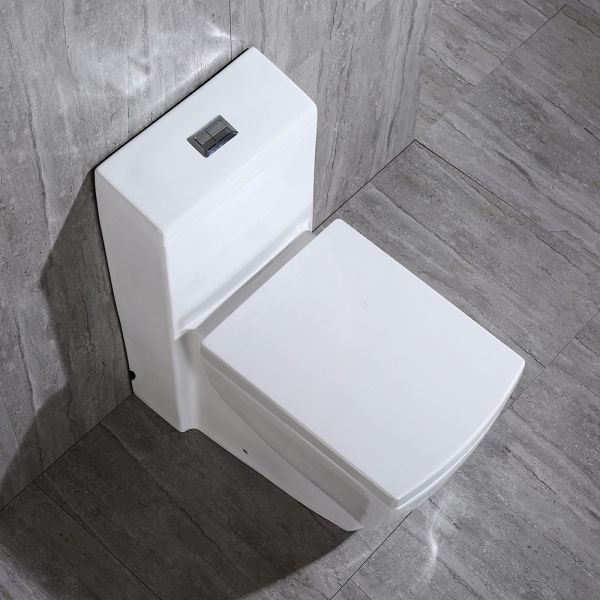 WOODBRIDGE T-0020 Dual Flush Elongated One Piece Toilet , Chair Height with Soft Closing Seat, Deluxe Square Design_10905