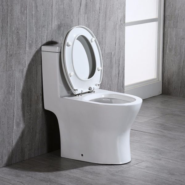  WOODBRIDGEBath T-0031 WOODBRIDGE T-0031 Short Compact Tiny One Piece Toilet with Soft Closing Seat, Small Toilet_10888