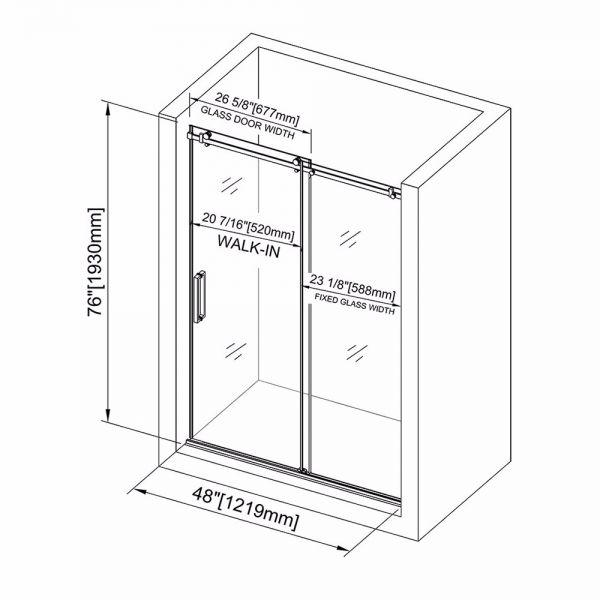  WOODBRIDGE Frameless Shower Doors 44-48