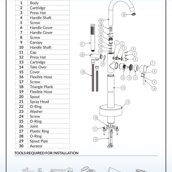  WOODBRIDGE F0006BLRD Contemporary Single Handle Floor Mount Freestanding Tub Filler Faucet with Hand shower in Matte Black Finish._10376