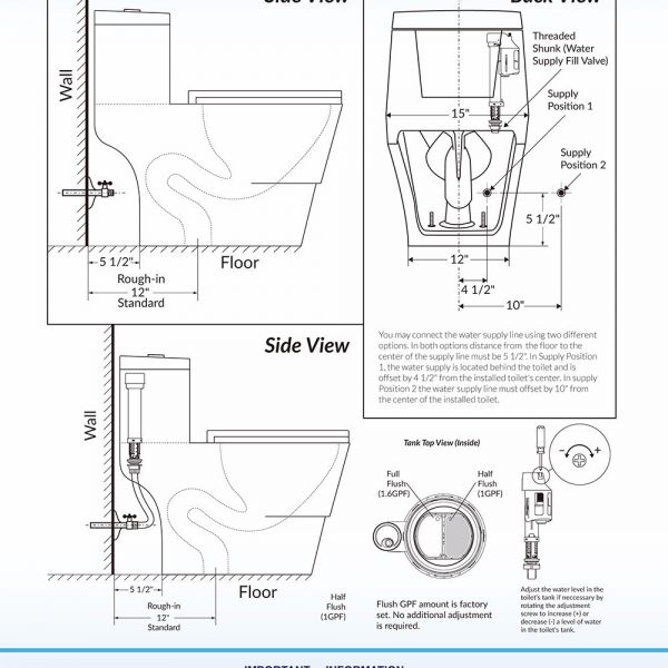  WOODBRIDGE T-0019, Dual Flush Elongated One Piece Toilet with Soft Closing Seat, Chair Height, Water Sense, High-Efficiency, T-0019 Rectangle Button_9917