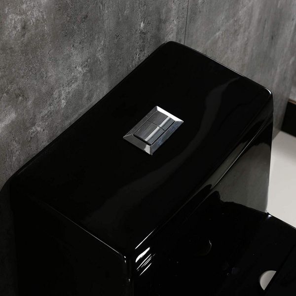  WOODBRIDGEE One Piece Toilet with Soft Closing Seat, Chair Height, 1.28 GPF Dual, Water Sensed, 1000 Gram MaP Flushing Score Toilet, B0941, Black_9908