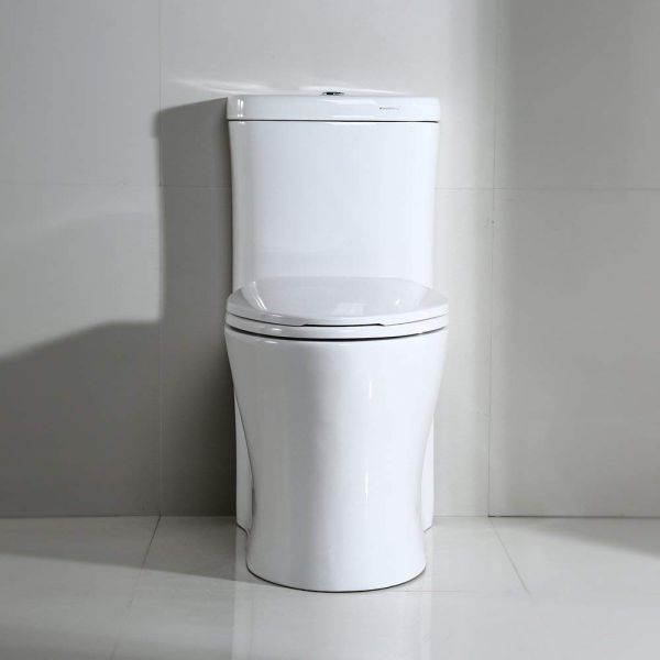  WOODBRIDGE B0933-2/T-0033L T-0033 Dual Flush Elongated One Piece Toilet with Soft Closing Seat, WHITE_9751