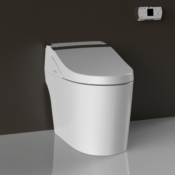  WOODBRIDGE B0960S Auto Flush, Auto Open & Auto Close, 1.28 GPF Single Flush Toilet with Intelligent Smart Bidet Seat and Wireless Remote Control, Chair Height_10802