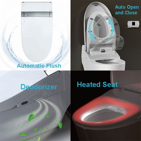 WOODBRIDGE B-0960S 1.28 GPF Single Flush Toilet with Intelligent Smart Bidet Seat and Wireless Remote Control, Chair Height, Auto Flush, Auto Open & Auto Close_10808