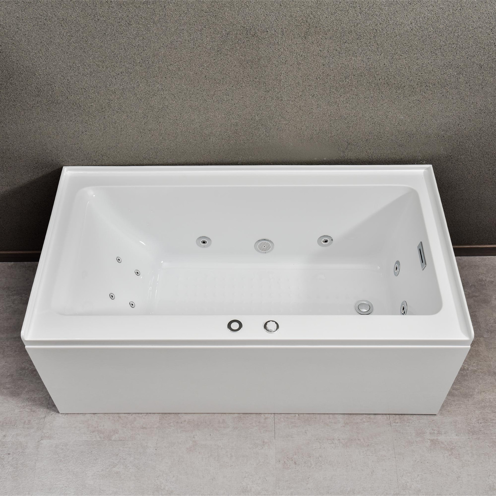 WOODBRIDGE 60" Whirlpool Water Jetted Alcove Tub with Right Hand Drain