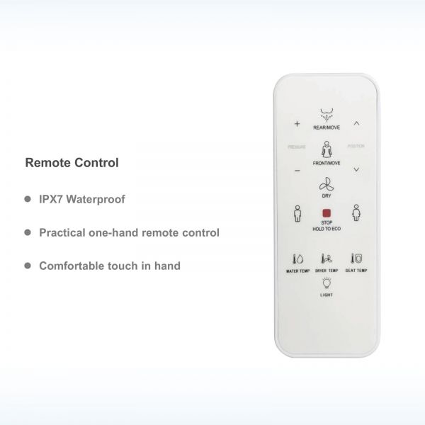  WOODBRIDGE Elongated Smart Bidet Toilet Seat, Electronic Advanced Self Cleaning, SoftClose Lid, Automatic Deodorization, Model: BID 02_9032