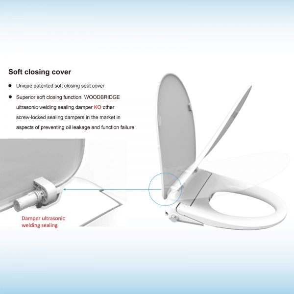  WOODBRIDGE Elongated Smart Bidet Toilet Seat, Electronic Advanced Self Cleaning, SoftClose Lid, Automatic Deodorization, Model: BID 02_9042