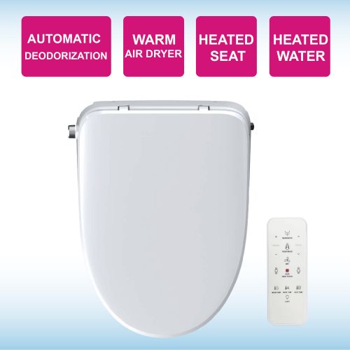 WOODBRIDGE Elongated Smart Bidet Toilet Seat, Electronic Advanced Self Cleaning, SoftClose Lid, Automatic Deodorization, Model: BID 02