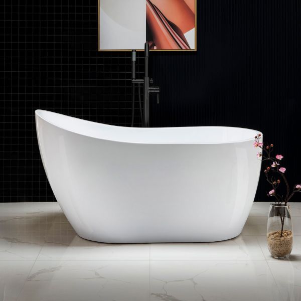 ᐅ【WOODBRIDGE 54" Acrylic Freestanding Bathtub Contemporary Soaking Tub