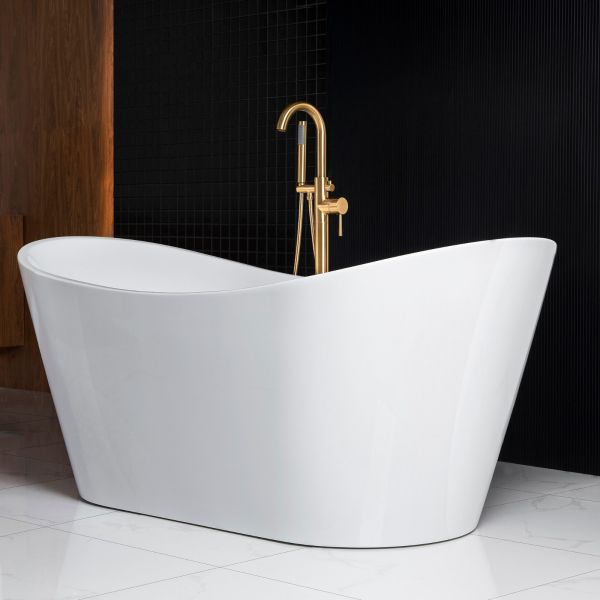 ᐅ【WOODBRIDGE 67" Acrylic Freestanding Bathtub Contemporary Soaking Tub
