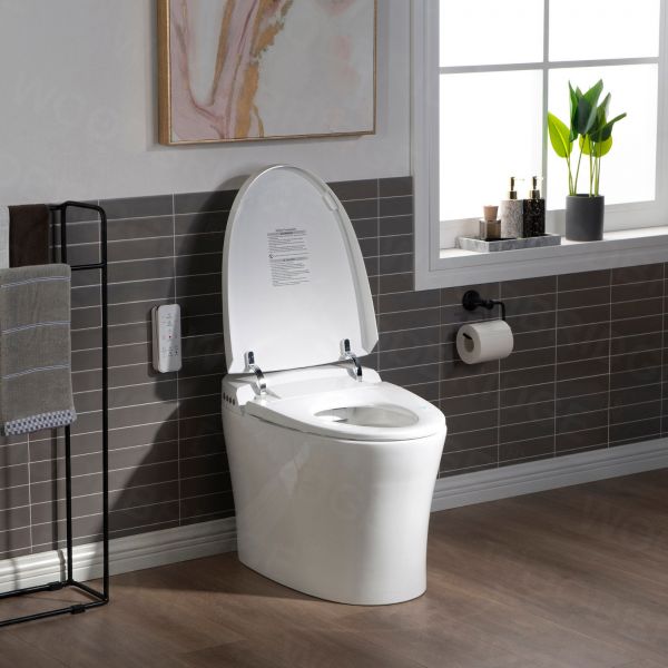  WOODBRIDGE B0970S-1.0(no foot sensor) Smart Bidet Toilet Elongated One Piece Modern Design, Heated Seat with Integrated Multi Function Remote Control, White_8440