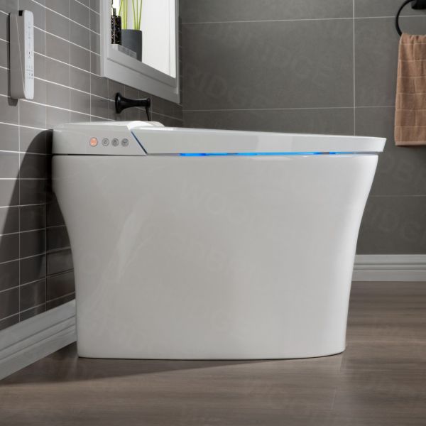  WOODBRIDGE B0970S-1.0(no foot sensor) Smart Bidet Toilet Elongated One Piece Modern Design, Heated Seat with Integrated Multi Function Remote Control, White