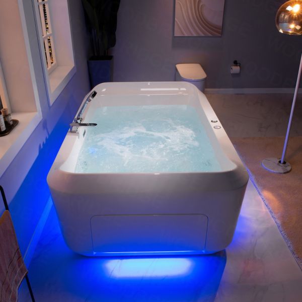 ᐅ【2 Person Freestanding Massage Hydrotherapy Bathtub Tub Hot Tub Spa, with  Inline Heater. BTS-0091-WOODBRIDGE】