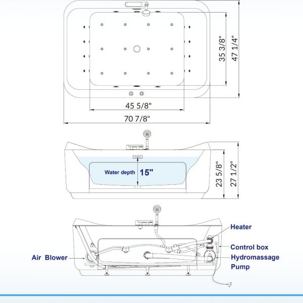2 Person Freestanding Massage Hydrotherapy Bathtub Tub Hot Tub Spa 2-person-freestanding-massage-hydrotherapy-bathtub-tub-hot-tub-spa