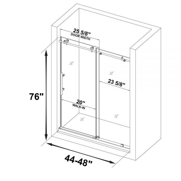  WOODBRIDGE Frameless Shower Doors 44-48