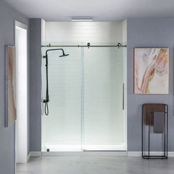 ᐅ【WOODBRIDGE Frameless Shower Doors 56-60 Width x 76Height