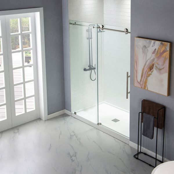 ᐅ【WOODBRIDGE Frameless Shower Doors 5660" Width x 76"Height with 3/8