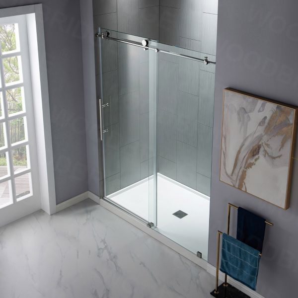 ᐅ【WOODBRIDGE Frameless Shower Doors 56-60 Width x 76Height