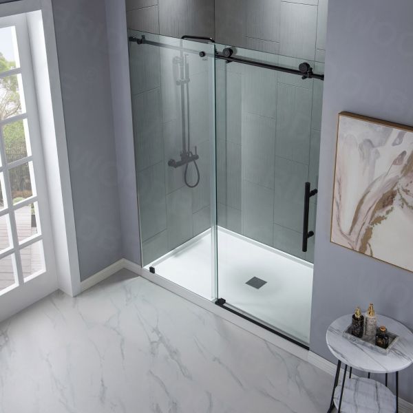 Dropship Frameless Sliding Glass Shower Doors 60 Width X 76