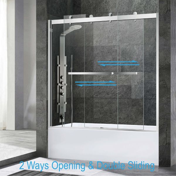  WOODBRIDGE Frameless Bathtub Shower Doors 56-60