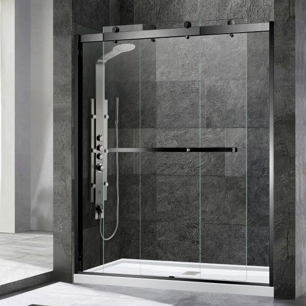 ᐅ【WOODBRIDGE Frameless Shower Doors 56-60 Width x 76Height