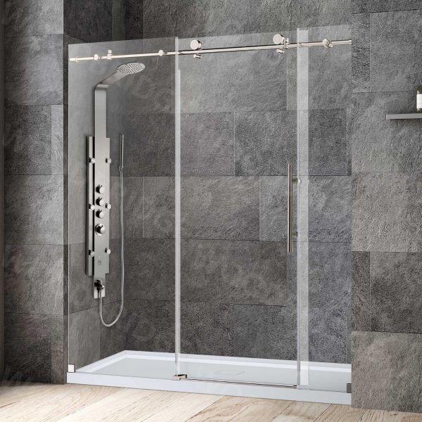 ᐅ【WOODBRIDGE Frameless Shower Doors 6872" Width x 76"Height with 3/8