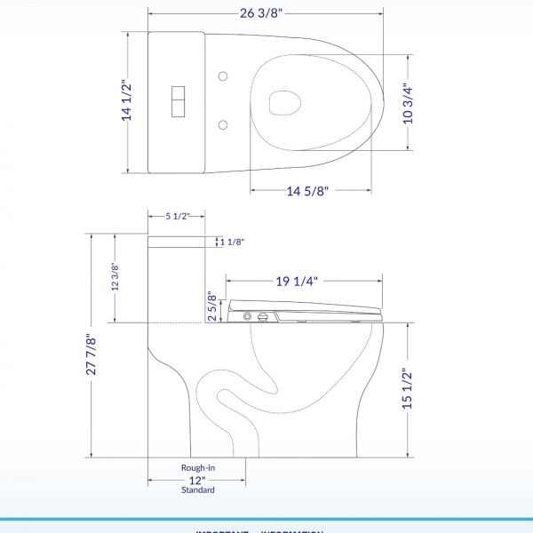  WOODBRIDGE T-0045 Modern One Piece Elongated High Effiency Toilet with Manual Operated Soft-Closed Toilet Seat, White_7918