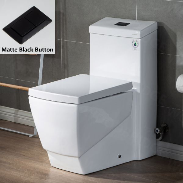ᐅ【WOODBRIDGE Modern Square Design One Piece Dual Flush 1.28 GP Toilet