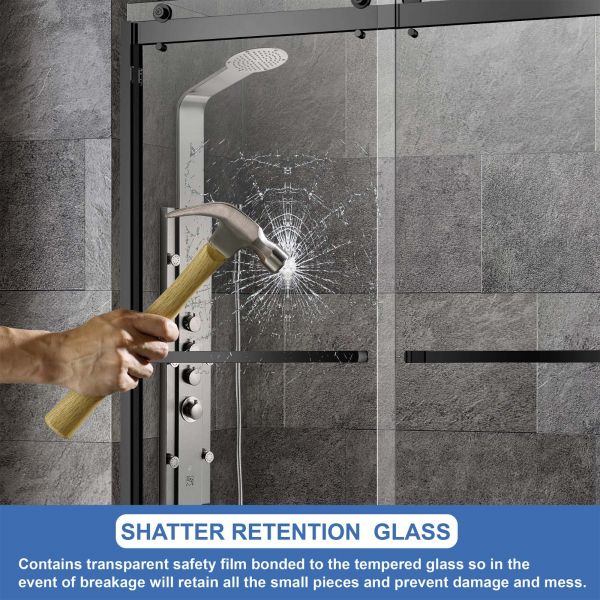  WOODBRIDGE Frameless Shower Doors 56-60
