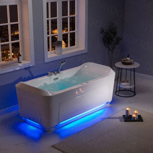 1 Person Freestanding Massage Hydrotherapy Bathtub Tub Hot Tub Spa, with Inline Heater. BTS-0092
