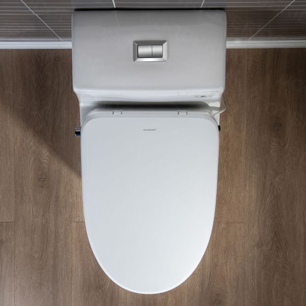  WOODBRIDGE T-0041 Elongated one Piece toilet with Smart Bidet Seat, Electronic Advanced Self Cleaning, Soft Close Lid, Adjustable Water Temperature, LED Nightlight, Heated Seat, Warm air Dryer. WHITE_6590