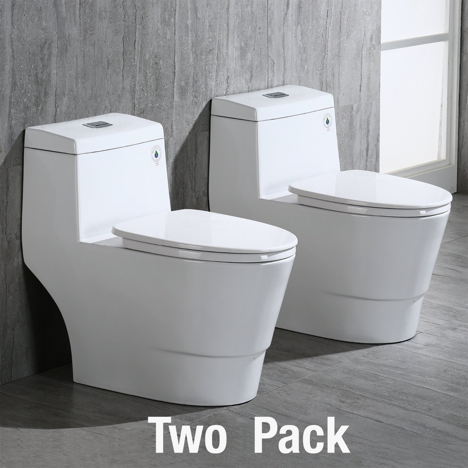 ᐅ【WOODBRIDGEBath T0019, Dual Flush Elongated One Piece Toilet with