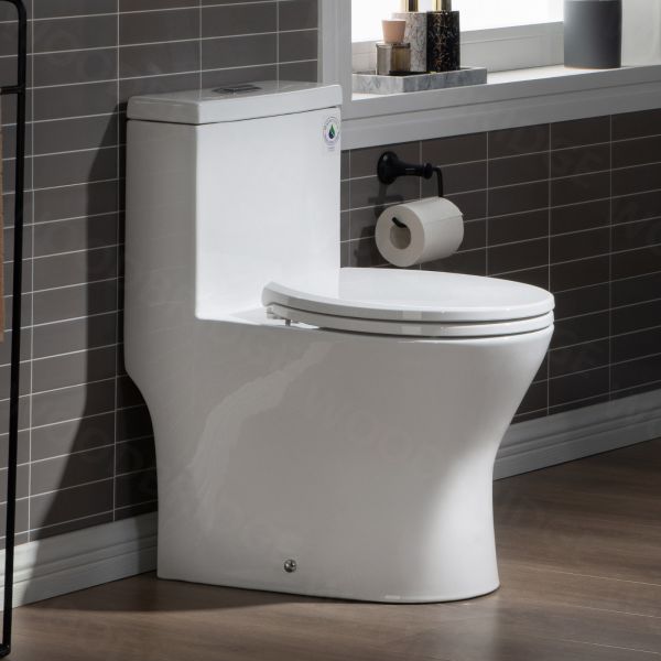 WOODBRIDGEBath T-0031 WOODBRIDGE T-0031 Short Compact Tiny One Piece Toilet with Soft Closing Seat, Small Toilet(2 -Pack)_6496