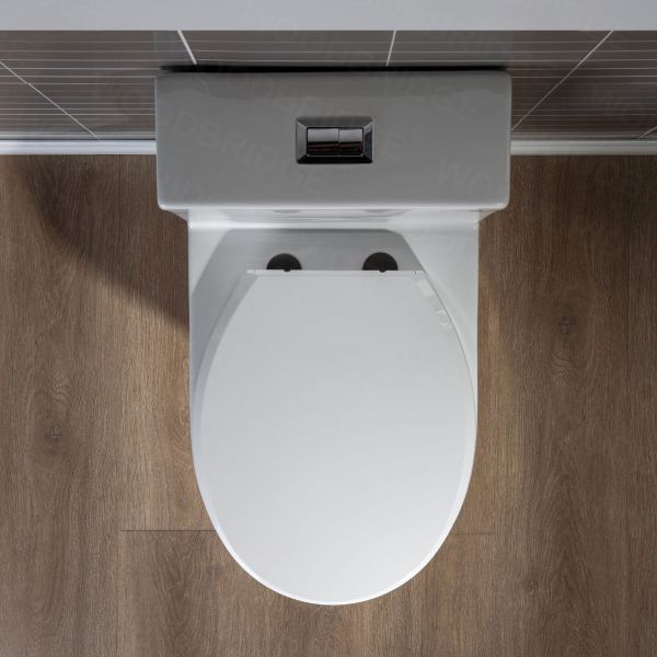 WOODBRIDGEBath T-0031 WOODBRIDGE T-0031 Short Compact Tiny One Piece Toilet with Soft Closing Seat, Small Toilet(2 -Pack)