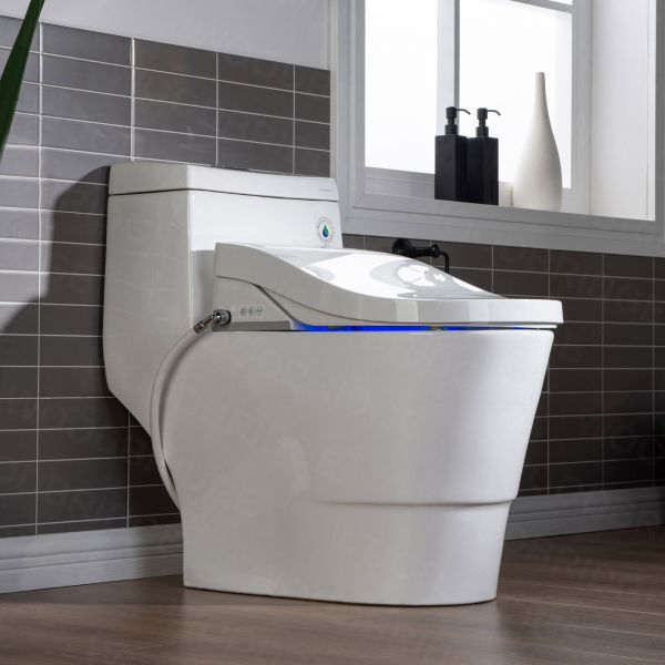 ᐅ【WOODBRIDGEE T-0008 Luxury Bidet Toilet, Elongated One Piece Toilet with Advanced Bidet Seat, Chair Height, Smart Toilet Seat with Controlled Wash Functions Air Dryer-WOODBRIDGE】