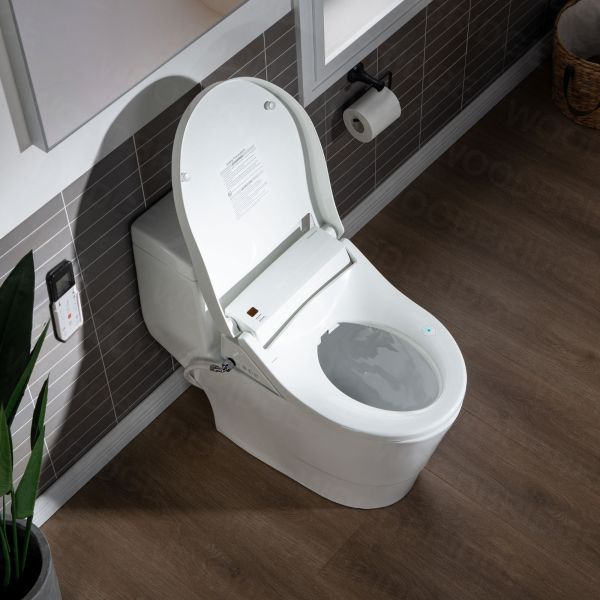 ᐅ【WOODBRIDGEE T-0008 Luxury Bidet Toilet, Elongated One Piece Toilet with Advanced Bidet Seat, Chair Height, Smart Toilet Seat with Controlled Wash Functions Air Dryer-WOODBRIDGE】