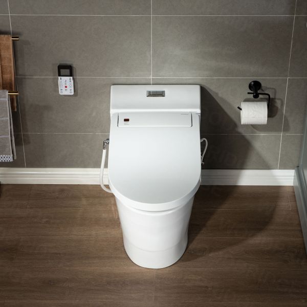  WOODBRIDGE Toilet & Bidet Luxury Elongated One Piece Advanced Smart Seat with Temperature Controlled Wash Functions and Air Dryer, Toilet with Bidet. T-0737, Bidet & Toilet_9726