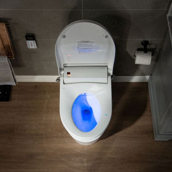  WOODBRIDGE Toilet & Bidet Luxury Elongated One Piece Advanced Smart Seat with Temperature Controlled Wash Functions and Air Dryer, Toilet with Bidet. T-0737, Bidet & Toilet_9728