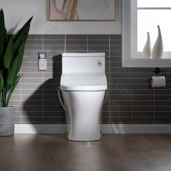  WOODBRIDGE Luxury, Elongated One Piece Toilet with Advanced Bidet Seat, T-0022, White_9734