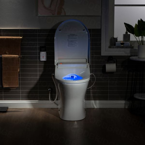  WOODBRIDGE Luxury, Elongated One Piece Toilet with Advanced Bidet Seat, T-0022, White_9737
