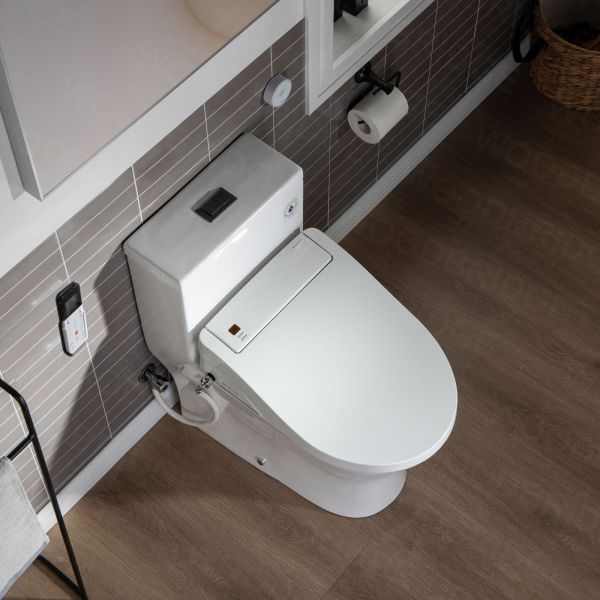  WOODBRIDGE Luxury, Elongated One Piece Toilet with Advanced Bidet Seat, T-0022, White_9745