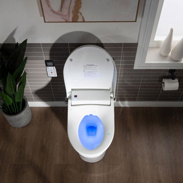 ᐅ【WOODBRIDGE Toilet & Bidet Luxury Elongated One Piece Advanced Smart Seat  with Temperature Controlled Wash Functions and Air Dryer, Toilet with Bidet.  T-0737, Bidet & Toilet-WOODBRIDGE】