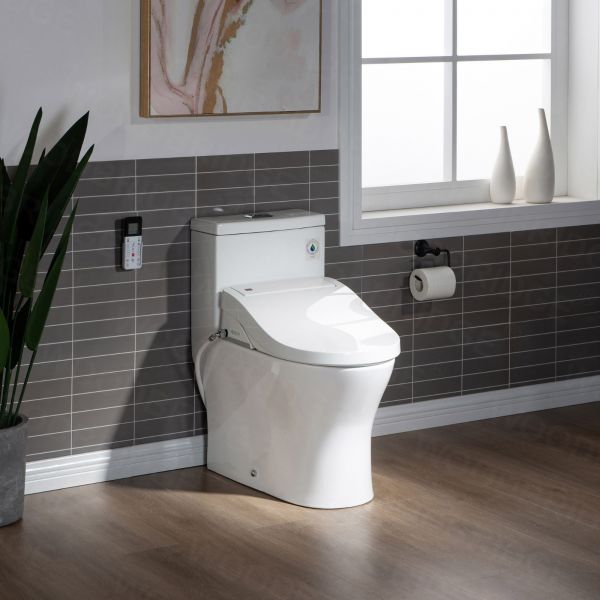  WOODBRIDGE Luxury, Elongated One Piece Toilet with Advanced Bidet Seat, T-0022, White_9748