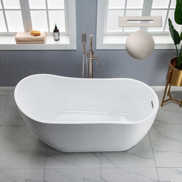 WOODBRIDGE 59" Acrylic Freestanding Bathtub