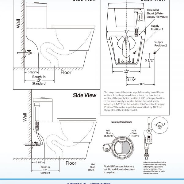  WOODBRIDGE T-0018/B-0735 Dual Flush Elongated One Piece Soft Closing Seat, Comfort Height, White T-0018/B0735, Modern Toilet_9769